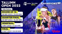 Link Live Streaming WTA 250 Tallinn Open 2022 Live Vidio 29 September sampai 2 Oktober