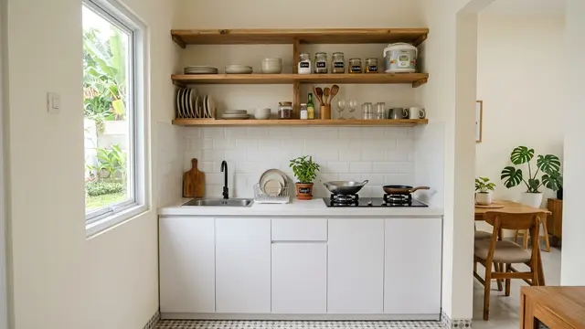 Inspirasi Dapur Cantik untuk Rumah Kecil yang Tidak Membutuhkan Banyak Perabotan (AI Generated)
