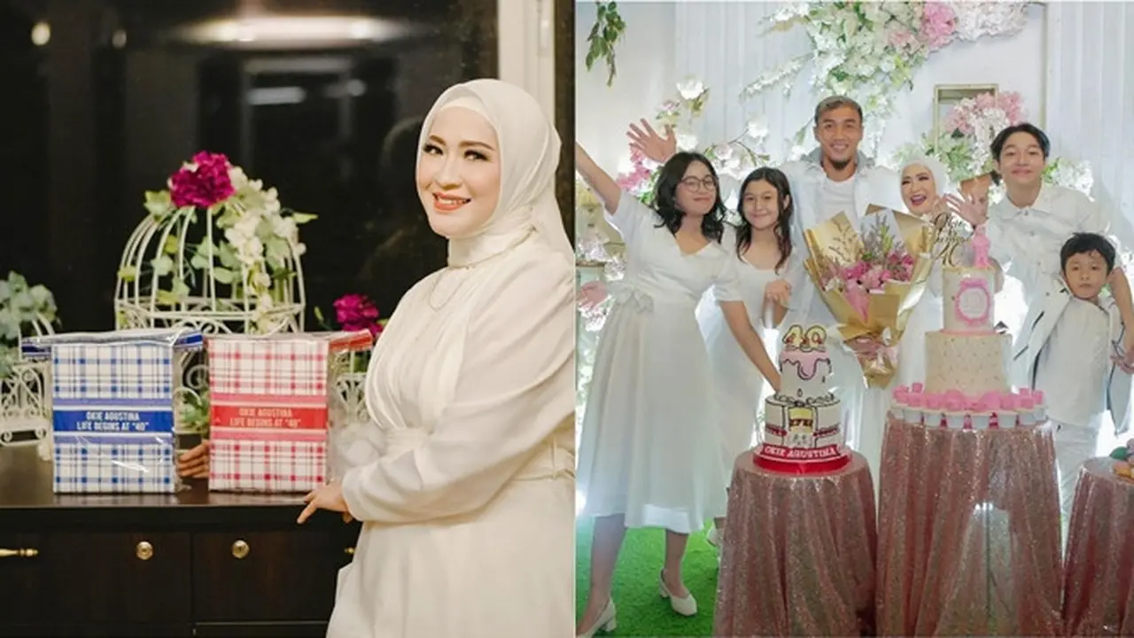 6 Potret Perayaan Ulang Tahun ke-40 Okie Agustina, Riasannya Bikin Pangling