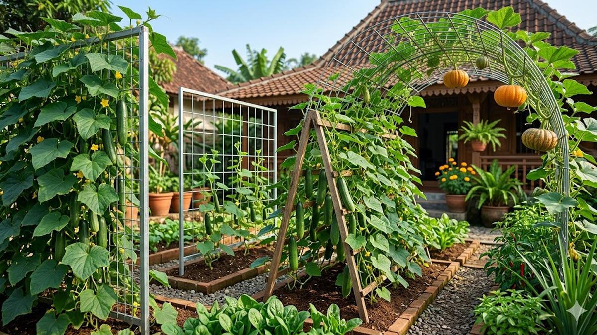 10 Ide Pagar Kawat yang Cocok untuk Budidaya Timun dan Labu, Panen Lebih Mudah