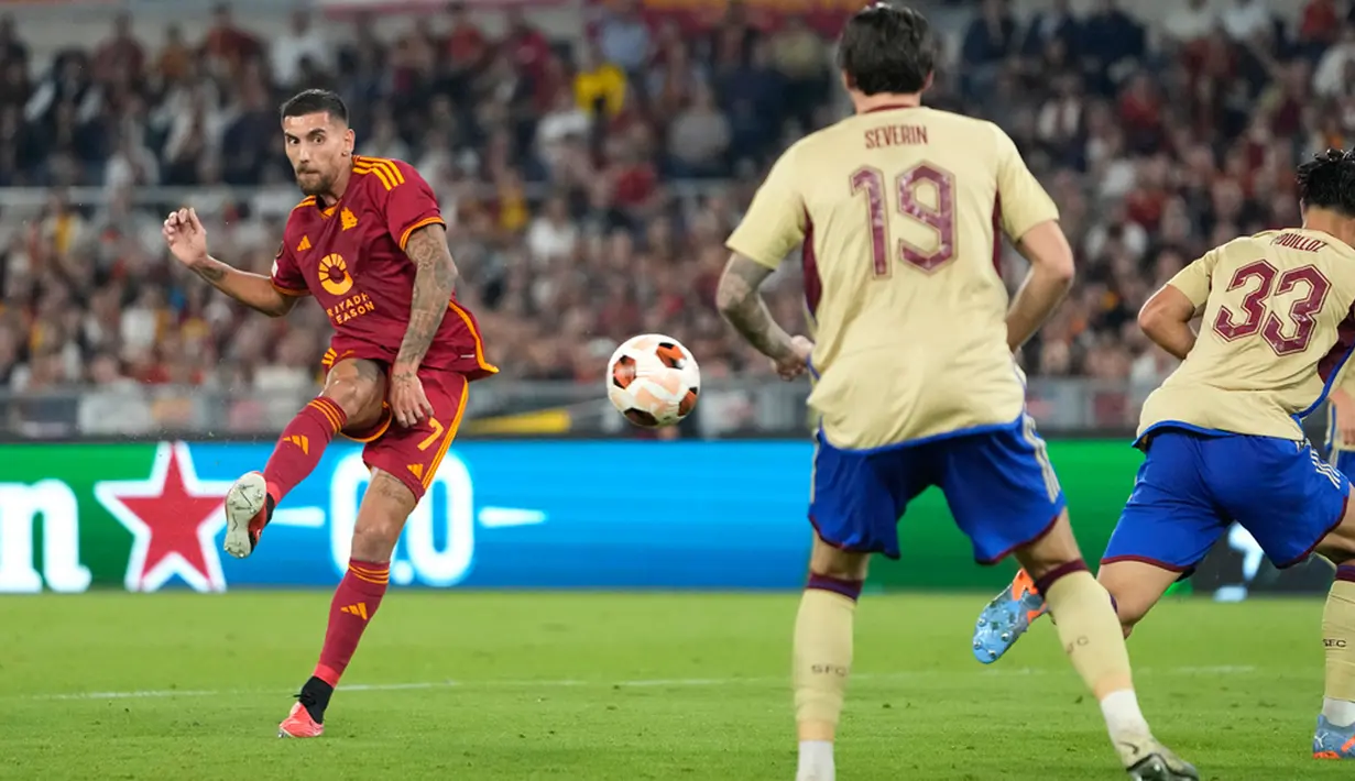 Pada waktu tersisa tak ada lagi gol tambahan tercipta. AS Roma menang 4-0 atas Servette FC. (AP Photo/Alessandra Tarantino)