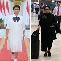 Selalu tampil fashionable, gaya Retno Marsudi menuai pujian warganet. (Instagram/retno_marsudi).