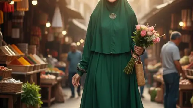 Ilustrasi Gamis/ Gemini AI