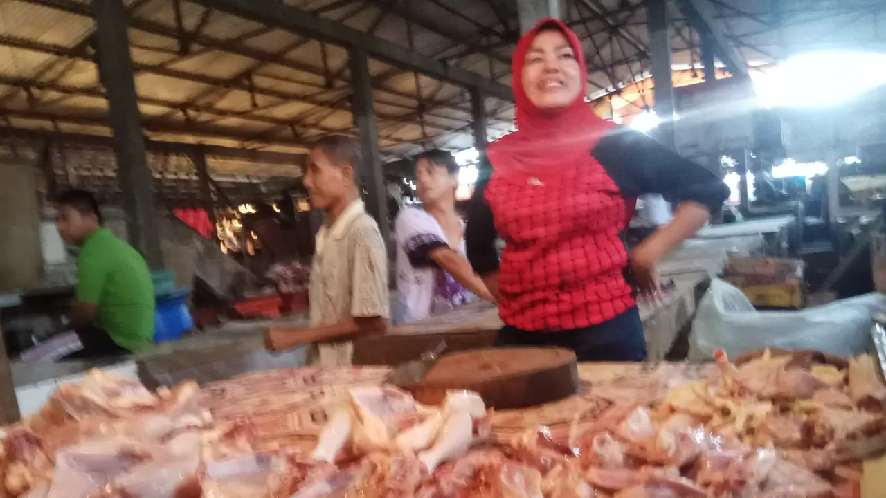 Ilustrasi penjual daging.