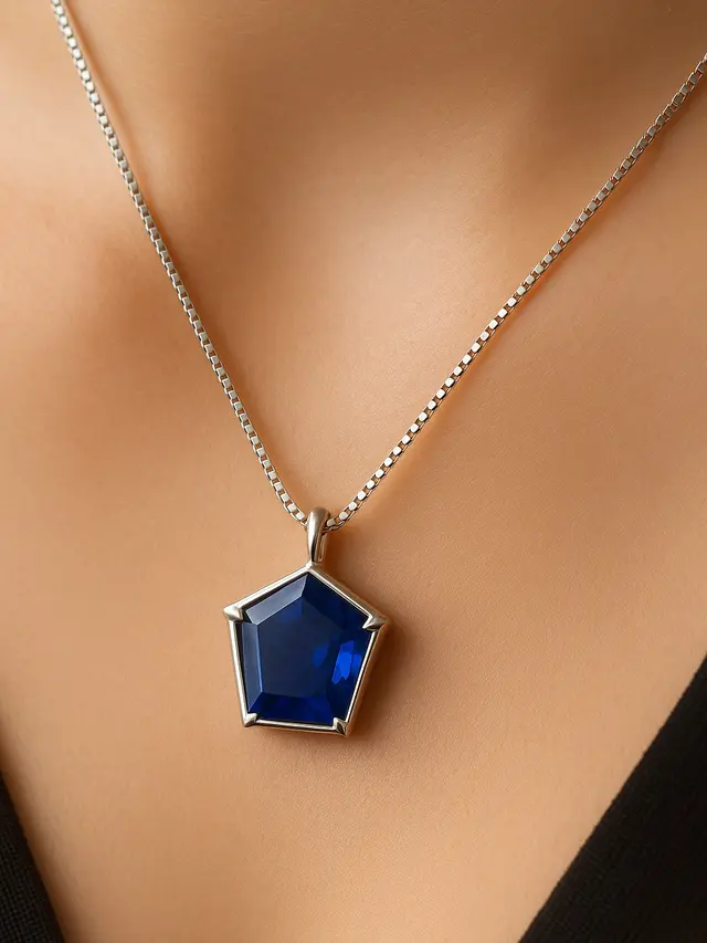 Kalung Emas Permata Biru Terbaru 2025, Simbol Kedamaian dan Eksklusivitas (Foto: ChatGPT)