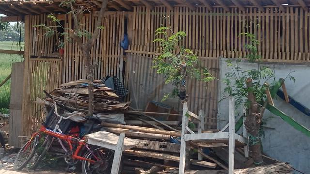 Potret keluarga Abas Basari, warga Desa Gempol, Kecamatan Banyusari, Karawang yang masih terbelenggu kemiskinan. (Liputan6.com/Abramena)