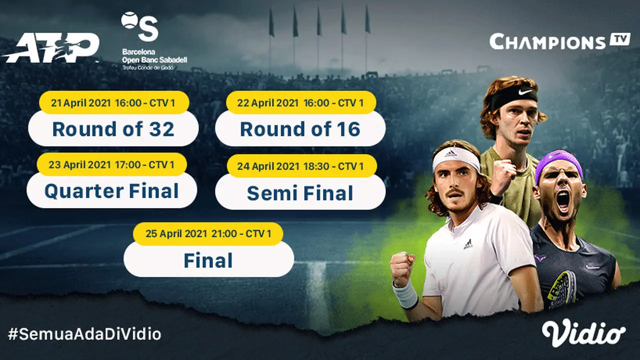 Live Streaming ATP 500 Barcelona Open Pekan Ini di Vidio