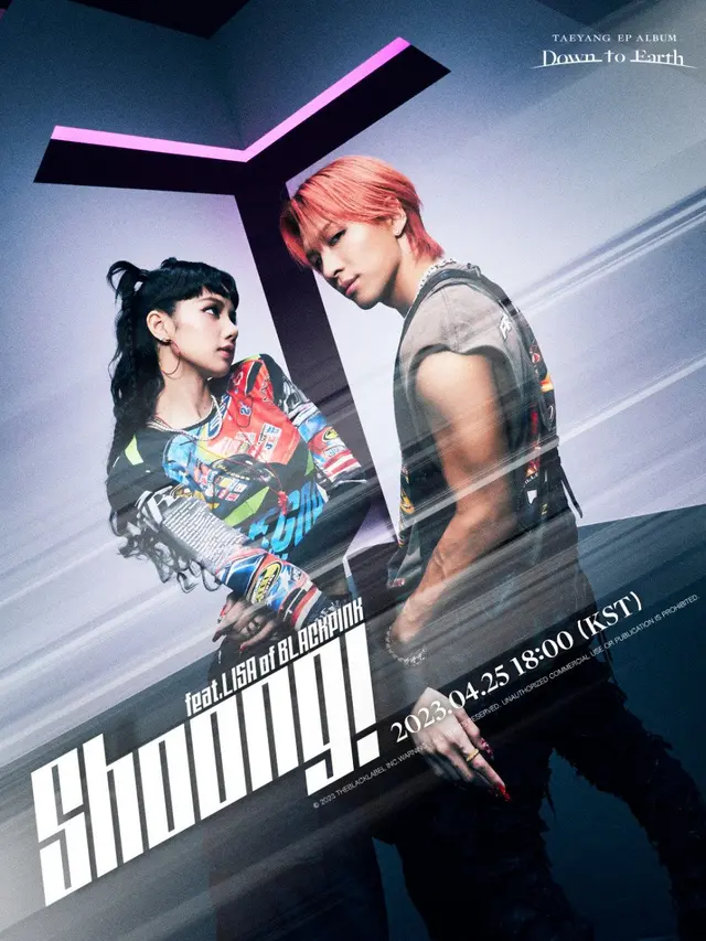 Poster lagu kolaborasi Taeyang Bigbang dan Lisa Blackpink yang berjudul Shoong.