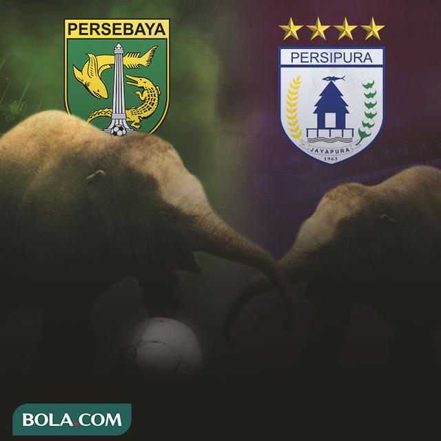 Ilustrasi - Sepak Bola Gajah Persebaya Vs Persipura