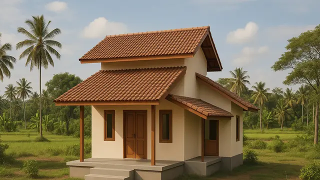 Model Rumah Tipe 21 dengan Atap Susun di Tahun 2025/via ChatGPT