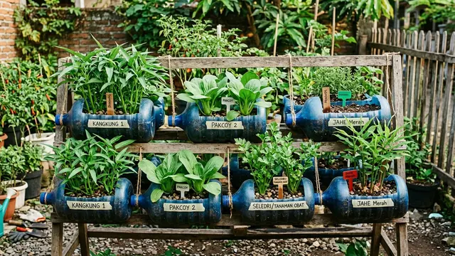 Inspirasi Berkebun Hemat Tanpa Membeli Pot Tanaman dari Galon Bekas untuk Sayur Daun dan Tanaman Obat