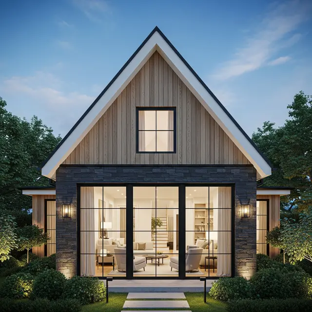 Model Rumah Mungil Tapi Mewah dengan Atap Pelana Klasik (Image by Gemini AI)