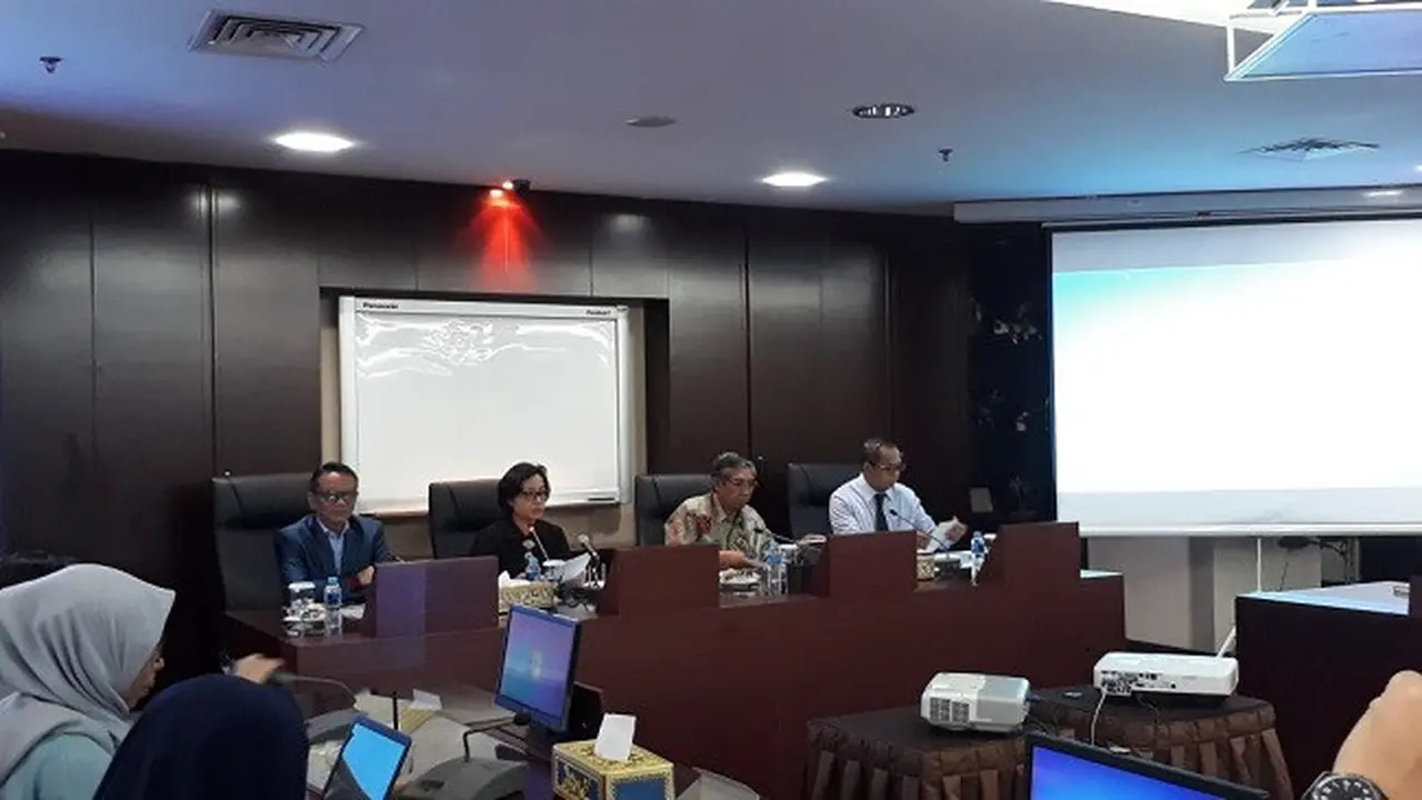 Menkeu  Sri Mulyani saat Konferensi Pers di kantor pusat Ditjen Pajak, Rabu (15/11/2017). (Liputan6.com/Fiki Ariyanti)