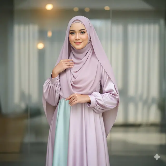 Dress Lengan Terompet Pastel