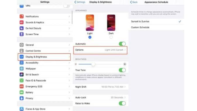 Cara aktifkan dark mode di iPhone dengan iOS 13. Dok: ubergizmo.com