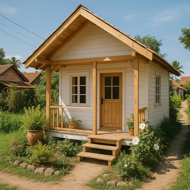 Ide Rumah Kayu Sederhana nan Cantik di Kampung