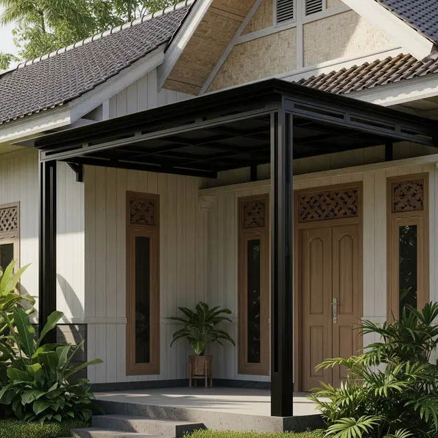 Kanopi Spandek Pasir Warna Hitam Mate (Gemini AI)