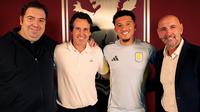 Jadon Sancho resmi dipinjamkan MU ke Aston Villa selama satu musim penuh di bursa transfer musim panas 2025. (Dok. X @AVFOfficial)