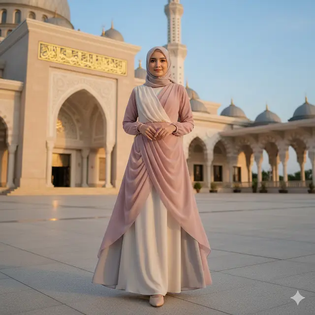 Model Gamis Kombinasi Ceruti