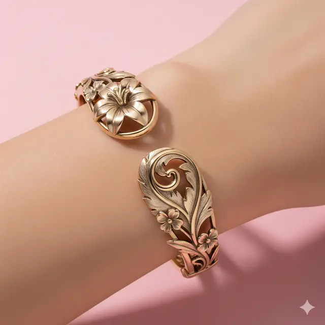 Model Gelang Emas Motif Ukiran Klasik Modern Terbaik 2025. (Gemini)