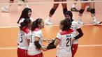 Selebrasi Timnas putri Indonesia setelah mengalahkan Filipina dengan skor 3-0 (25-17, 25-20, 25-10) pada babak penyisihan grup A Kejuaraan Bola Voli putri AVC Challenge Cup 2023 di GOR Tri Dharma Gresik, Selasa (20/6/2023). (Bola.com/Dok. PBVSI)