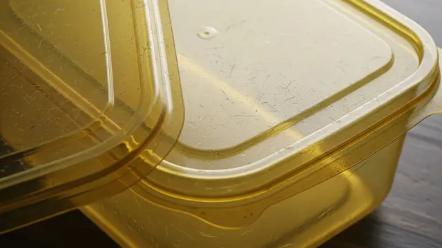 Wadah Makanan Plastik Menguning
