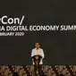 Presiden Joko Widodo berpidato di konferensi Indonesia Digital Economy Summit 2020. Liputan6.com/Agustinus Mario Damar