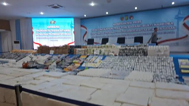 Konferensi pers pengungkapan kasus narkoba oleh Polda Metro Jaya, Januari–Juni 2026. (Liputan6.com/Rifqy)