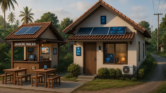 Desain Rumah di Desa Dengan Warung Makan Kecil, Kenalkan Kesyahduan Kampung Jadul Kepada Gen-Z/via ChatGPT