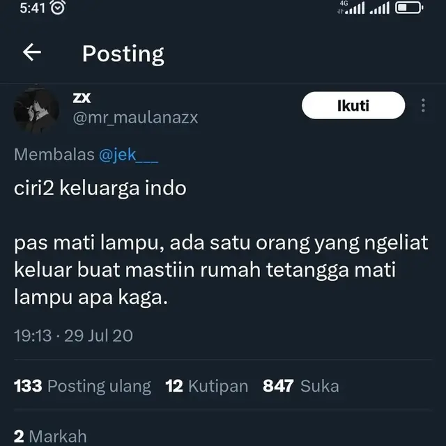 6 Cuitan ‘Ciri-ciri Keluarga Indo’ ketika Mati Listrik Ini Benar Adanya