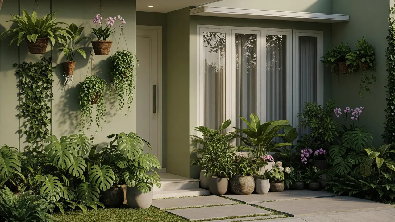 Halaman rumah warna Hijau Sage (Sage Green) (Gemini AI)