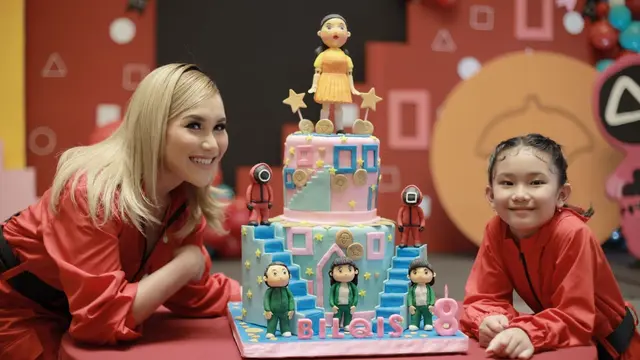 7 Momen Ulang Tahun Putri Ayu Ting Ting Ke-8, Gelar Pesta Bertema Squid Game