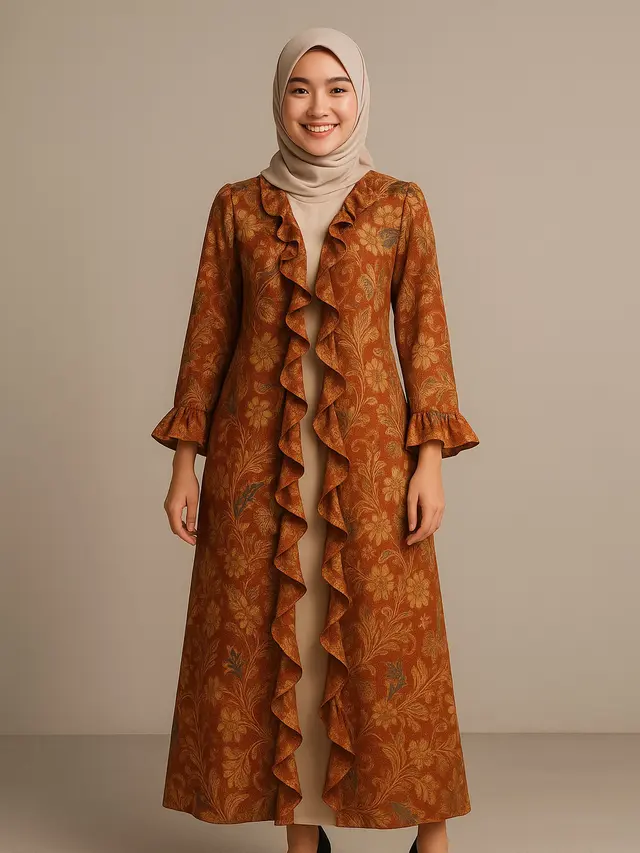 Model Cardigan Batik Panjang Terbaru 2025/ Ilustrasi AI