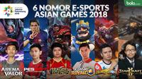 6 nomor e-sports Asian Games 2018. (Bola.com/Dody Iryawan)