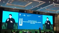 Menteri BUMN Erick Thohir dalam Sosialisasi Peraturan Menteri BUMN 2023 di Graha Pertamina, Jakarta, Senin (27/3/2023)