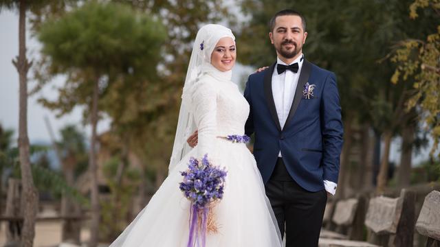 Ilustrasi pengantin, pernikahan, menikah