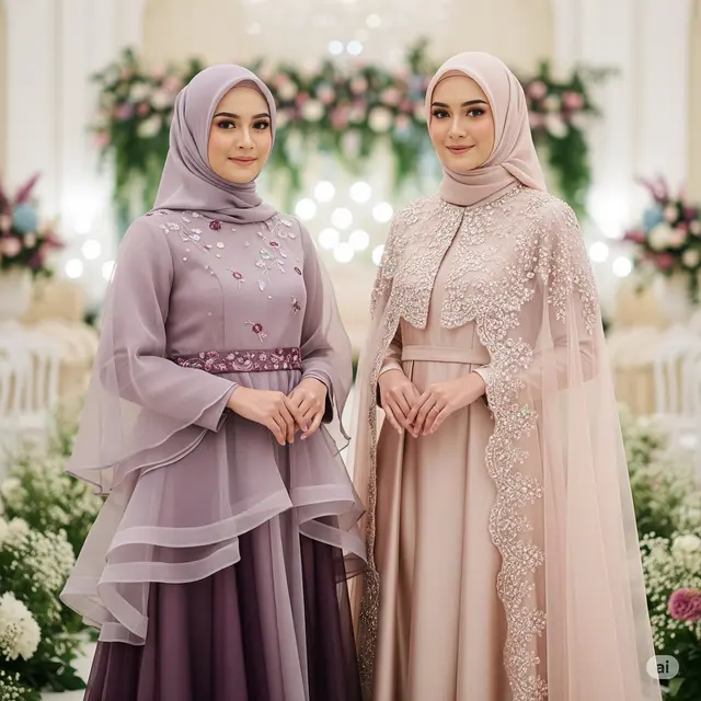 Gamis Brokat Pesta Pernikahan Terbaik 2025. Foto: Gemini