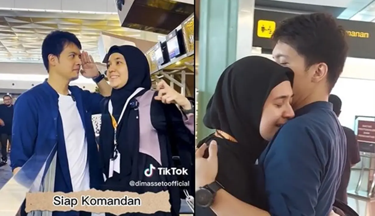 Dalam keterangan unggahan, Dimas Seto mengungkapkan kesedihannya karena akan ditinggal jauh oleh Dhini Aminarti. "Sedih banget selama 13 tahun nikah baru kali ini harus LDR lumayan lama sama ayang," tulisnya. Ia menambahkan, biasanya dirinya lah yang meninggalkan sang istri, termasuk karena urusan pekerjaan. (Liputan6.com/TikTok/@dimassetoofficial)