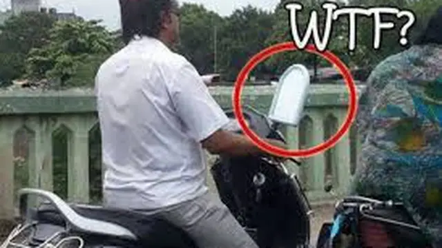 6 Potret Cermin Dijadikan Spion Ini Nyeleneh, Jadi Perhatian Pengendara