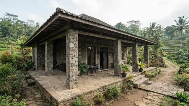 Rumah Kampung Modern dengan Teras Luas