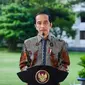 Presiden Joko Widodo (Jokowi) berterima kasih kepada umat Hindu yang beribadah tetap mematuhi protokol kesehatan saat sambutan Peringatan Dharma Santi Nasional Hari Suci Nyepi Tahun Baru Saka 1943, Sabtu (27/3/2021). (Biro Pers Sekretariat Presiden)