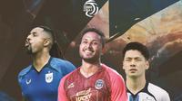 BRI Liga 1 - Wander Luiz dikelilingi Taisei Marukawa dan Carlos Fortes (Bola.com/Decika Fatmawaty)