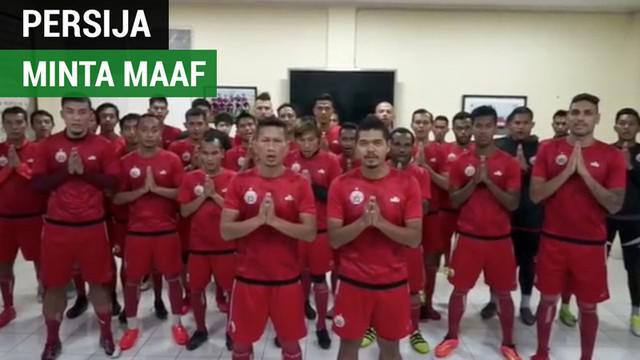 Berita video ucapan permintaan maaf pemain Persija Jakarta untuk suporter Persib Bandung.