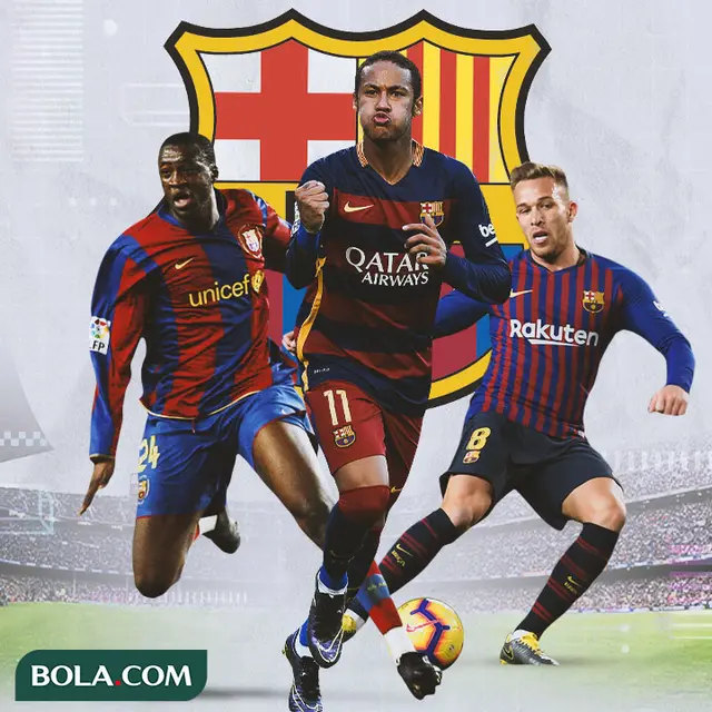 Barcelona - Yaya Toure, Neymar, Arthur Melo