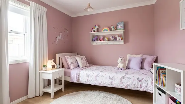 desain kamar tidur serba unicorn