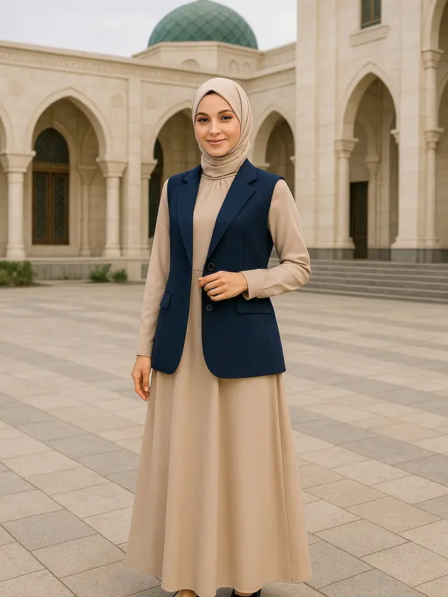 Outer Tanpa Lengan untuk Gamis, Inspirasi Tampil Stylis