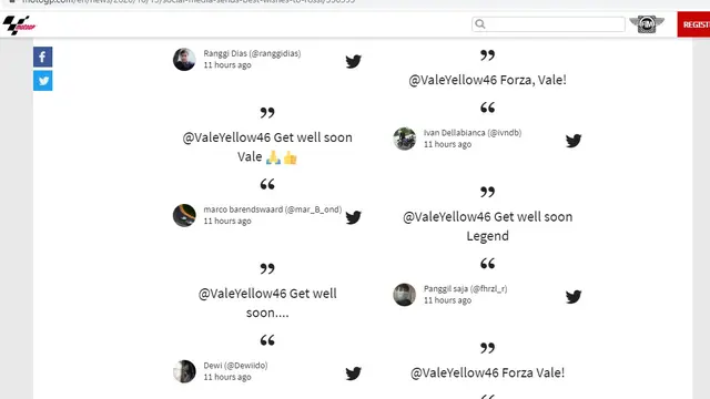 Penggemar Valentino Rossi bereaksi di medsos