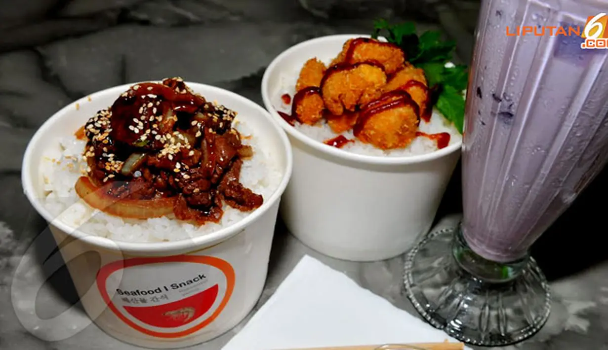 Seafood Snack Haesanmul Gansig menawarkan makanan yang khas dengan citarasa yang unik dan cocok untuk lidah setiap kalangan (Liputan6.com/Andrian M Tunay)