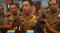 Dari puluhan jenderal polisi yang dikumpulkan di Pekanbaru itu, lima di antaranya menjabat sebagai Kapolda di Pulau Sumatera. (Liputan6.com/M Syukur)