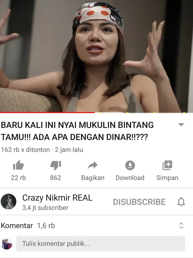 Unggahan Nikita Mirzani. (Foto: YouTube Crazy Nikmir Real)